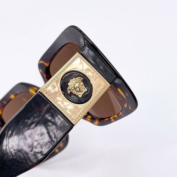 New Versace Women's Square Havana Sunglasses - Picture 8 of 10